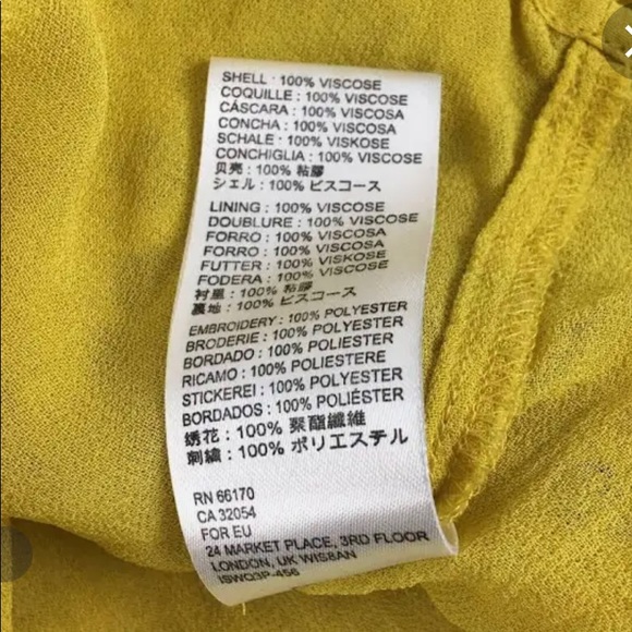 Anthropologie Yellow Clemetine Eyelet Long Sleeve Lined Boho Top Womens Size 8 - Picture 14 of 14